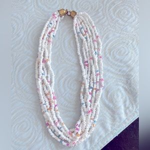 Necklace pastels Italian Milk Glass Choker